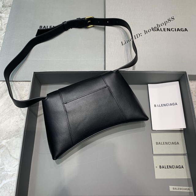 Balenciaga巴黎世家專櫃爆款小號平紋黑色金扣Hourglass沙漏包 fyj1818